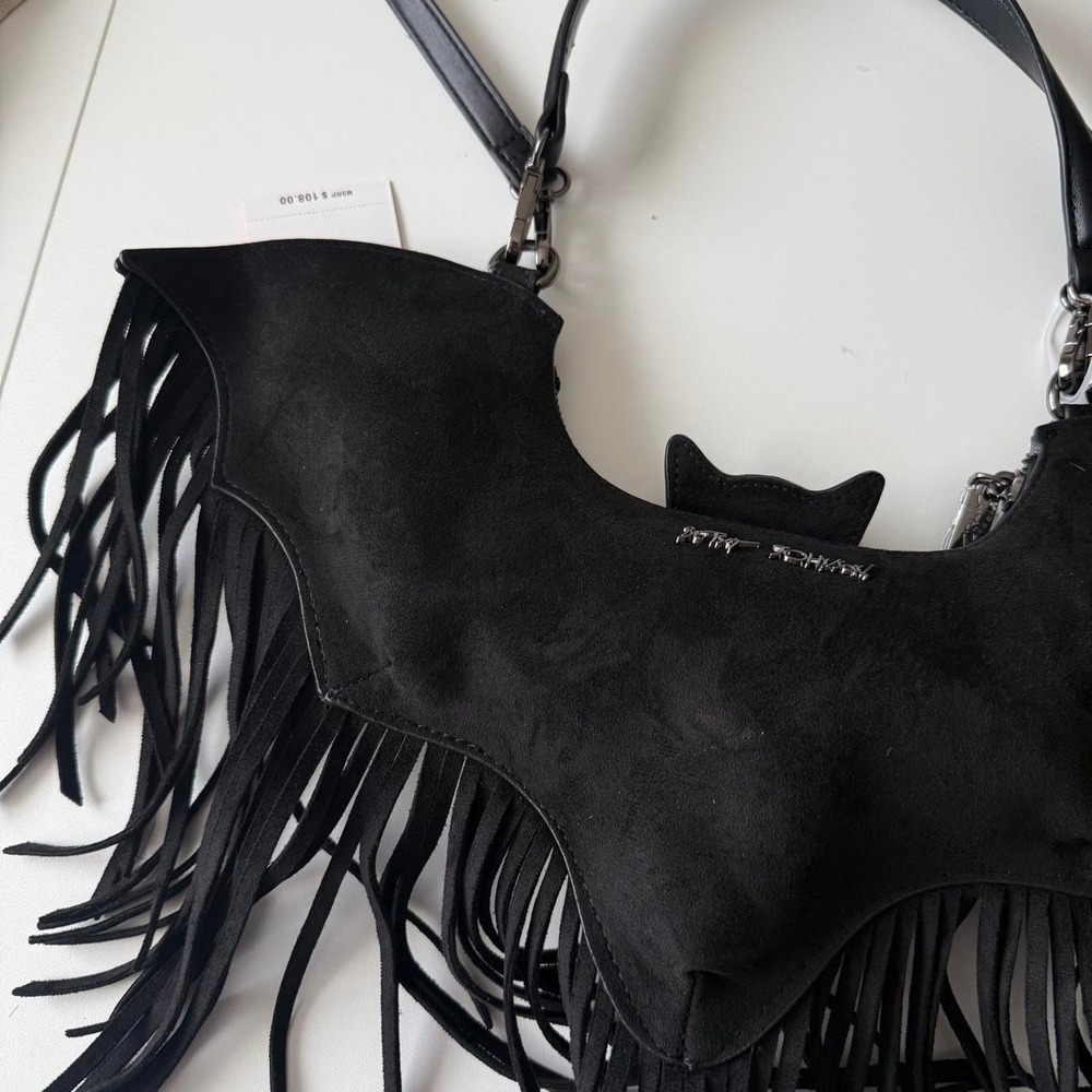 Betsy Johnson viral bat purse Halloween fringe - Picture 8 of 10